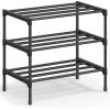 imageSONGMICS 2Tier Shoe Rack for Closet Compact Metal Shoe Organizer Shelf for Entryway Bedroom Small Spaces Stackable 118 x 177 x 122 Inches Black ULSA112BH01Black