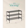 imageSONGMICS 2Tier Shoe Rack for Closet Compact Metal Shoe Organizer Shelf for Entryway Bedroom Small Spaces Stackable 118 x 177 x 122 Inches Black ULSA112BH01Black