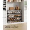 imageSONGMICS 2Tier Shoe Rack for Closet Compact Metal Shoe Organizer Shelf for Entryway Bedroom Small Spaces Stackable 118 x 177 x 122 Inches Black ULSA112BH01Black