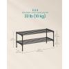 imageSONGMICS 2Tier Shoe Rack for Closet Compact Metal Shoe Organizer Shelf for Entryway Bedroom Small Spaces Stackable 118 x 177 x 122 Inches Black ULSA112BH01Black
