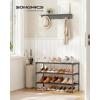 imageSONGMICS 2Tier Shoe Rack for Closet Compact Metal Shoe Organizer Shelf for Entryway Bedroom Small Spaces Stackable 118 x 177 x 122 Inches Black ULSA112BH01Black