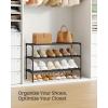 imageSONGMICS 2Tier Shoe Rack for Closet Compact Metal Shoe Organizer Shelf for Entryway Bedroom Small Spaces Stackable 118 x 177 x 122 Inches Black ULSA112BH01Black