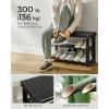 imageSONGMICS Bamboo Shoe Rack Bench with Coat Rack 2 Tier Shoe Shelves for Entryway Living Room Bedroom 276 Inches Wide Ink Black ULCR004B01V1