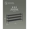 imageSONGMICS Shoe Rack 2Tier Shoe Organizer Fabric Shoe Shelf Storage with 4 Hooks Holds up to 12 Pairs of Shoes HeightAdjustable Shoe Rack for Entryway Hallway Closet Easy Assembly Dove GrayInk Black