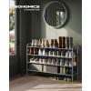 imageSONGMICS Shoe Rack 2Tier Shoe Organizer Fabric Shoe Shelf Storage with 4 Hooks Holds up to 12 Pairs of Shoes HeightAdjustable Shoe Rack for Entryway Hallway Closet Easy Assembly Dove GrayDove Gray