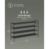 imageSONGMICS Shoe Rack 2Tier Shoe Organizer Fabric Shoe Shelf Storage with 4 Hooks Holds up to 12 Pairs of Shoes HeightAdjustable Shoe Rack for Entryway Hallway Closet Easy Assembly Dove GrayInk Black
