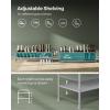 imageSONGMICS Shoe Rack 2Tier Shoe Organizer Fabric Shoe Shelf Storage with 4 Hooks Holds up to 12 Pairs of Shoes HeightAdjustable Shoe Rack for Entryway Hallway Closet Easy Assembly Dove GrayDove Gray