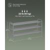 imageSONGMICS Shoe Rack 2Tier Shoe Organizer Fabric Shoe Shelf Storage with 4 Hooks Holds up to 12 Pairs of Shoes HeightAdjustable Shoe Rack for Entryway Hallway Closet Easy Assembly Dove GrayDove Gray