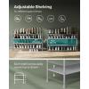 imageSONGMICS Shoe Rack 2Tier Shoe Organizer Fabric Shoe Shelf Storage with 4 Hooks Holds up to 12 Pairs of Shoes HeightAdjustable Shoe Rack for Entryway Hallway Closet Easy Assembly Dove GrayDove Gray