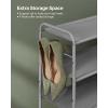 imageSONGMICS Shoe Rack 2Tier Shoe Organizer Fabric Shoe Shelf Storage with 4 Hooks Holds up to 12 Pairs of Shoes HeightAdjustable Shoe Rack for Entryway Hallway Closet Easy Assembly Dove GrayDove Gray