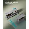 imageSONGMICS Shoe Rack 2Tier Shoe Organizer Fabric Shoe Shelf Storage with 4 Hooks Holds up to 12 Pairs of Shoes HeightAdjustable Shoe Rack for Entryway Hallway Closet Easy Assembly Dove GrayDove Gray