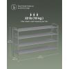imageSONGMICS Shoe Rack 2Tier Shoe Organizer Fabric Shoe Shelf Storage with 4 Hooks Holds up to 12 Pairs of Shoes HeightAdjustable Shoe Rack for Entryway Hallway Closet Easy Assembly Dove GrayDove Gray