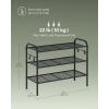 imageSONGMICS Shoe Rack 2Tier Shoe Organizer Metal Shoe Shelf Storage with 4 Side Hooks Holds 18 Pairs of Shoes HeightAdjustable Shoe Rack for Entryway Hallway Closet Ink Black ULMR121B01Ink Black