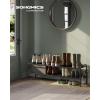 imageSONGMICS Shoe Rack 2Tier Shoe Organizer Metal Shoe Shelf Storage with 4 Side Hooks Holds 18 Pairs of Shoes HeightAdjustable Shoe Rack for Entryway Hallway Closet Ink Black ULMR121B01Chestnut Brown