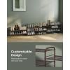 imageSONGMICS Shoe Rack 2Tier Shoe Organizer Metal Shoe Shelf Storage with 4 Side Hooks Holds 18 Pairs of Shoes HeightAdjustable Shoe Rack for Entryway Hallway Closet Ink Black ULMR121B01Chestnut Brown