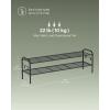 imageSONGMICS Shoe Rack 2Tier Shoe Organizer Metal Shoe Shelf Storage with 4 Side Hooks Holds 18 Pairs of Shoes HeightAdjustable Shoe Rack for Entryway Hallway Closet Ink Black ULMR121B01Ink Black