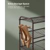 imageSONGMICS Shoe Rack 2Tier Shoe Organizer Metal Shoe Shelf Storage with 4 Side Hooks Holds 18 Pairs of Shoes HeightAdjustable Shoe Rack for Entryway Hallway Closet Ink Black ULMR121B01Chestnut Brown