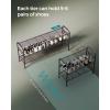 imageSONGMICS Shoe Rack 2Tier Shoe Organizer Metal Shoe Shelf Storage with 4 Side Hooks Holds 18 Pairs of Shoes HeightAdjustable Shoe Rack for Entryway Hallway Closet Ink Black ULMR121B01Chestnut Brown