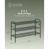 imageSONGMICS Shoe Rack 2Tier Shoe Organizer Metal Shoe Shelf Storage with 4 Side Hooks Holds 18 Pairs of Shoes HeightAdjustable Shoe Rack for Entryway Hallway Closet Ink Black ULMR121B01Ink Black