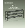 imageSONGMICS Shoe Rack 2Tier Shoe Organizer Metal Shoe Shelf Storage with 4 Side Hooks Holds 18 Pairs of Shoes HeightAdjustable Shoe Rack for Entryway Hallway Closet Ink Black ULMR121B01Ink Black