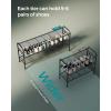imageSONGMICS Shoe Rack 2Tier Shoe Organizer Metal Shoe Shelf Storage with 4 Side Hooks Holds 18 Pairs of Shoes HeightAdjustable Shoe Rack for Entryway Hallway Closet Ink Black ULMR121B01Ink Black