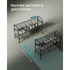 imageSONGMICS Shoe Rack 2Tier Shoe Organizer Metal Shoe Shelf Storage with 4 Side Hooks Holds 18 Pairs of Shoes HeightAdjustable Shoe Rack for Entryway Hallway Closet Ink Black ULMR121B01Ink Black