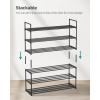 imageSONGMICS Shoe Rack 3Tier Shoe Storage Organizer Metal Shoe Shelf 12 to 15 Pairs Shoes Stackable Shoe Tower for Living Room Entryway Hallway Closet Black ULSA13BK