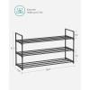 imageSONGMICS Shoe Rack 3Tier Shoe Storage Organizer Metal Shoe Shelf 12 to 15 Pairs Shoes Stackable Shoe Tower for Living Room Entryway Hallway Closet Black ULSA13BK