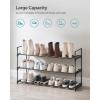 imageSONGMICS Shoe Rack 3Tier Shoe Storage Organizer Metal Shoe Shelf 12 to 15 Pairs Shoes Stackable Shoe Tower for Living Room Entryway Hallway Closet Black ULSA13BK