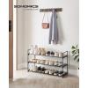 imageSONGMICS Shoe Rack 3Tier Shoe Storage Organizer Metal Shoe Shelf 12 to 15 Pairs Shoes Stackable Shoe Tower for Living Room Entryway Hallway Closet Black ULSA13BK