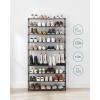 imageSONGMICS Shoe Rack 3Tier Shoe Storage Organizer SpaceSaving 117 x 165 x 191 Inches Entryway Metal Frame NonWoven Fabric Shelves Ink Black ULSH013BH01Black