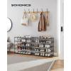 imageSONGMICS Shoe Rack 3Tier Shoe Storage Organizer SpaceSaving 117 x 165 x 191 Inches Entryway Metal Frame NonWoven Fabric Shelves Ink Black ULSH013BH01Black