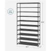 imageSONGMICS Shoe Rack 3Tier Shoe Storage Organizer SpaceSaving 117 x 165 x 191 Inches Entryway Metal Frame NonWoven Fabric Shelves Ink Black ULSH013BH01Black