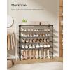 imageSONGMICS Shoe Rack 3Tier Shoe Storage Organizer SpaceSaving 117 x 165 x 191 Inches Entryway Metal Frame NonWoven Fabric Shelves Ink Black ULSH013BH01Ink Black