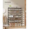 imageSONGMICS Shoe Rack 3Tier Shoe Storage Organizer SpaceSaving 117 x 165 x 191 Inches Entryway Metal Frame NonWoven Fabric Shelves Ink Black ULSH013BH01Ink Black
