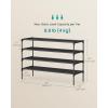 imageSONGMICS Shoe Rack 3Tier Shoe Storage Organizer SpaceSaving 117 x 165 x 191 Inches Entryway Metal Frame NonWoven Fabric Shelves Ink Black ULSH013BH01Ink Black
