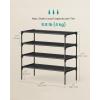 imageSONGMICS Shoe Rack 3Tier Shoe Storage Organizer SpaceSaving 117 x 165 x 191 Inches Entryway Metal Frame NonWoven Fabric Shelves Ink Black ULSH013BH01Ink Black