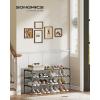 imageSONGMICS Shoe Rack 3Tier Shoe Storage Organizer SpaceSaving 117 x 165 x 191 Inches Entryway Metal Frame NonWoven Fabric Shelves Ink Black ULSH013BH01Ink Black