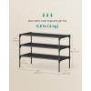 imageSONGMICS Shoe Rack 3Tier Shoe Storage Organizer SpaceSaving 117 x 165 x 191 Inches Entryway Metal Frame NonWoven Fabric Shelves Ink Black ULSH013BH01Ink Black