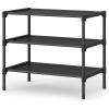 imageSONGMICS Shoe Rack 3Tier Shoe Storage Organizer SpaceSaving 117 x 165 x 191 Inches Entryway Metal Frame NonWoven Fabric Shelves Ink Black ULSH013BH01Ink Black