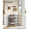 imageSONGMICS Shoe Rack 3Tier Shoe Storage Organizer SpaceSaving 117 x 165 x 191 Inches Entryway Metal Frame NonWoven Fabric Shelves Ink Black ULSH013BH01Ink Black