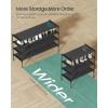 imageSONGMICS Shoe Rack 3Tier Shoe Storage Organizer SpaceSaving 117 x 165 x 191 Inches Entryway Metal Frame NonWoven Fabric Shelves Ink Black ULSH013BH01Ink Black