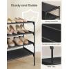 imageSONGMICS Shoe Rack 3Tier Shoe Storage Organizer SpaceSaving 117 x 165 x 191 Inches Entryway Metal Frame NonWoven Fabric Shelves Ink Black ULSH013BH01Ink Black