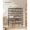 imageSONGMICS Shoe Rack 3Tier Shoe Storage Organizer SpaceSaving 117 x 165 x 191 Inches Entryway Metal Frame NonWoven Fabric Shelves Ink Black ULSH013BH01Ink Black