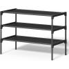 imageSONGMICS Shoe Rack 3Tier Shoe Storage Organizer SpaceSaving 117 x 165 x 191 Inches Entryway Metal Frame NonWoven Fabric Shelves Ink Black ULSH013BH01Ink Black