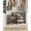 imageSONGMICS Shoe Rack 3Tier Shoe Storage Organizer SpaceSaving 117 x 165 x 191 Inches Entryway Metal Frame NonWoven Fabric Shelves Ink Black ULSH013BH01Ink Black