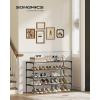 imageSONGMICS Shoe Rack 3Tier Shoe Storage Organizer SpaceSaving 117 x 165 x 191 Inches Entryway Metal Frame NonWoven Fabric Shelves Ink Black ULSH013BH01Ink Black