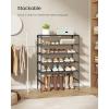 imageSONGMICS Shoe Rack 3Tier Shoe Storage Organizer SpaceSaving 117 x 165 x 191 Inches Entryway Metal Frame NonWoven Fabric Shelves Ink Black ULSH013BH01Ink Black