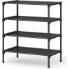 imageSONGMICS Shoe Rack 3Tier Shoe Storage Organizer SpaceSaving 117 x 165 x 191 Inches Entryway Metal Frame NonWoven Fabric Shelves Ink Black ULSH013BH01Ink Black