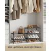 imageSONGMICS Shoe Rack 3Tier Shoe Storage Organizer SpaceSaving 117 x 165 x 191 Inches Entryway Metal Frame NonWoven Fabric Shelves Ink Black ULSH013BH01Ink Black
